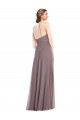Chiffon Low Back Long Halter Neck A-Line Formal Dress
