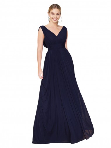 Online Chiffon Long V-Neck A-Line Formal Dress Canada