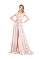 Satin Long Off the Shoulder A-Line Formal Dress