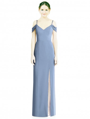Online Chiffon Open Back Long Off the Shoulder A-Line Formal Dress Canada