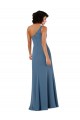 Chiffon Long One Shoulder Burgundy A-Line Formal Dress
