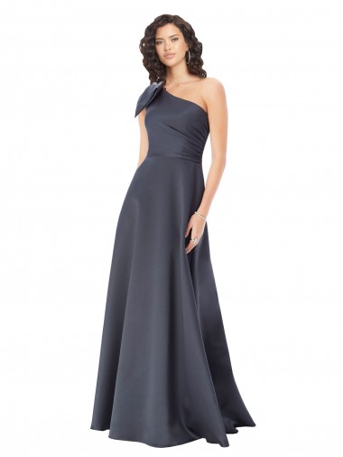 Online Satin Long One Shoulder A-Line Formal Gowns Canada