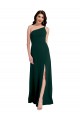 Stretch Crepe Open Back Long One Shoulder A-Line Formal Dress