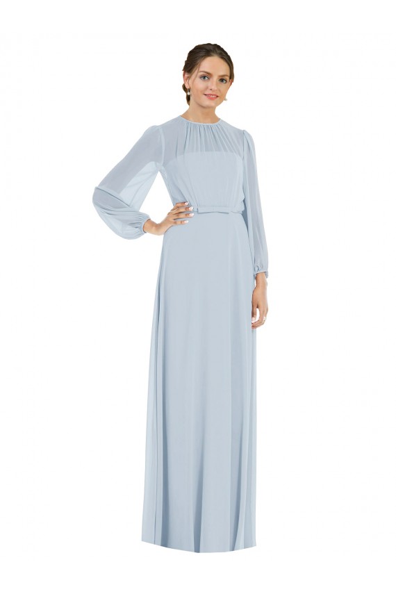 Chiffon Keyhole Back Long Strapless A-Line Formal Dress
