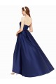 Satin Low Back Long Strapless A-Line High Low Formal Dress