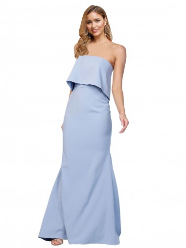 Online Stretch Crepe Low Back Long Strapless A-Line Formal Dress Canada