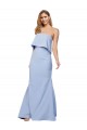 Stretch Crepe Low Back Long Strapless A-Line Formal Dress