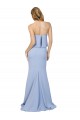 Stretch Crepe Low Back Long Strapless A-Line Formal Dress