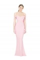 Stretch Crepe Low Back Long Strapless Pink A-Line Formal Dress