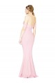 Stretch Crepe Low Back Long Strapless Pink A-Line Formal Dress