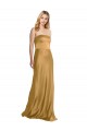 Stretch Satin Long Strapless A-Line Formal Dress