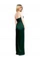 Stretch Satin Long Scoop Neck A-Line Formal Dress