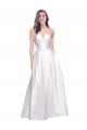 Stretch Satin Low Back Long Strapless A-Line Formal Dress