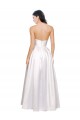 Stretch Satin Low Back Long Strapless A-Line Formal Dress