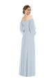 Chiffon Long Off the Shoulder Sea Glass A-Line Formal Dress