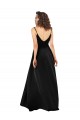 Silky Satin Low Back Long V-Neck A-Line High Low Formal Dress