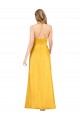 Silky Satin Open Back Long V-Neck A-Line Formal Dress