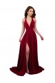 Spandex Open Back Long Halter Neck A-Line Black Tie Formal Dress