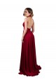 Spandex Open Back Long Halter Neck A-Line Black Tie Formal Dress