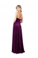 Stretch Velvet Criss Cross Back Long Scoop Neck A-Line Formal Dress