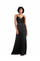 Silky Satin Long V-Neck Column Formal Dress