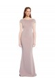 Stretch Crepe Tie Back Long Boat Neck Mermaid Formal Dress