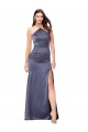 Silky Satin Low Back Long Halter Neck Mermaid Formal Dress