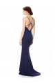 Stretch Crepe Criss Cross Open Back Long Halter Neck Mermaid Formal Dress