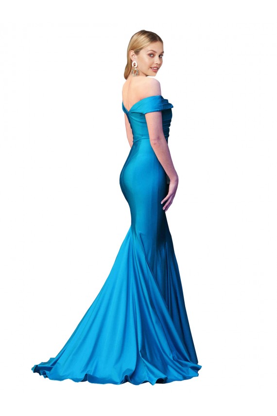 Satin Long Off the Shoulder Mermaid Formal Dress