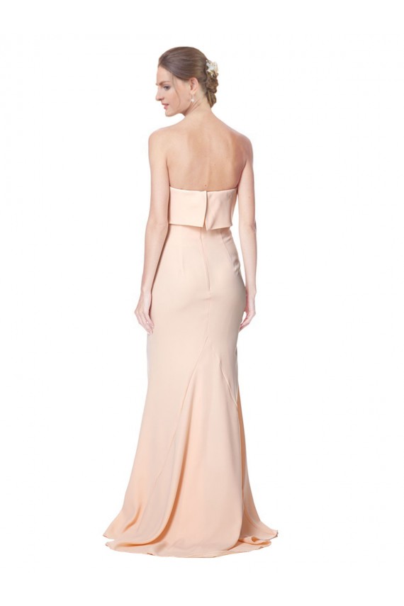 Stretch Crepe Long Strapless Mermaid Black Tie Formal Dress