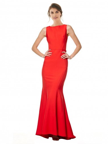 Online Stretch Crepe Open Back Long Halter Neck Mermaid Formal Dress Canada