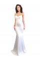 Stretch Crepe Low Back Long Sweetheart White Mermaid Formal Dress