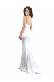 Stretch Crepe Low Back Long Sweetheart White Mermaid Formal Dress