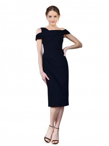 Online Stretch Crepe Cocktail Length Off the Shoulder Mermaid Formal Dress Canada