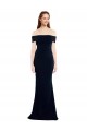 Stretch Crepe Keyhole Back Long Off the Shoulder Mermaid Formal Dress