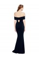 Stretch Crepe Keyhole Back Long Off the Shoulder Mermaid Formal Dress