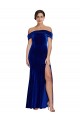 Stretch Velvet Long Off the Shoulder Mermaid Formal Dress