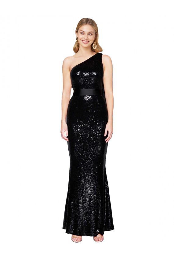 Sequin Long One Shoulder Mermaid Formal Dress