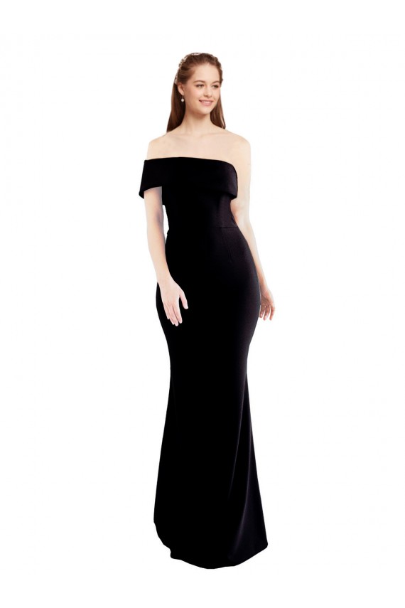 Stretch Crepe Keyhole Back Long One Shoulder Mermaid Formal Dress