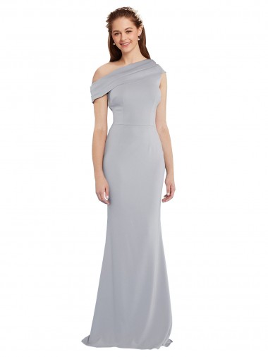 Online Stretch Crepe Long One Shoulder Grey Mermaid Formal Dress Canada