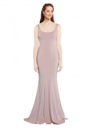Online Stretch Crepe Long Scoop Neck Mermaid Formal Dress Canada