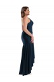 Silky Satin Long Spaghetti Straps Mermaid High Low Plus Size Formal Dress