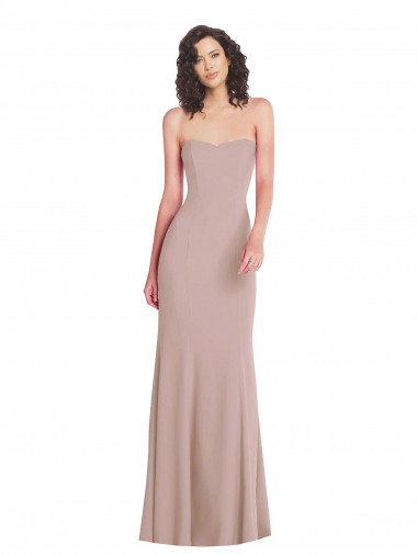 Online Stretch Crepe Long Sweetheart Dusty Pink Mermaid Formal Dress Canada