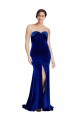 Stretch Velvet Low Back Sweep Train Sweetheart Mermaid Formal Dress