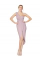 Chiffon V-Back Cocktail Length One Shoulder Mermaid High Low Formal Dress