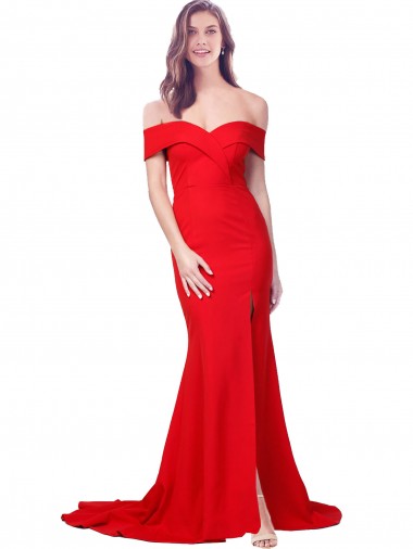 Online Stretch Crepe Long Sweetheart Mermaid Formal Dress Canada