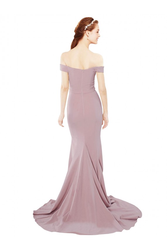 Stretch Crepe Sweep Train Off the Shoulder Mermaid Formal Gowns