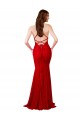 Lace Low Back Long V-Neck Mermaid Formal Dress