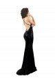 Sequin Criss Cross Open Back Long V-Neck Mermaid Black Tie Formal Dress