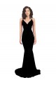 Spandex Open Back Long V-Neck Mermaid Formal Dress
